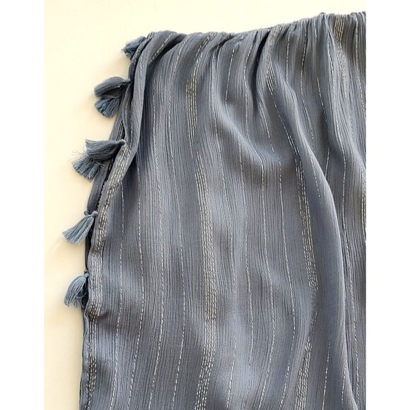 Vince Camuto Metallic Striped Blue Gray Kimono Top Wrap Open Front One Size - Picture 9 of 13